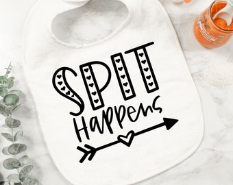 Personalized Bibs, Custom Baby Bibs, Personalize Baby Bib, Spit Happens Bib, Baby Girl Gift, Baby Shower, New Baby Gift, Cute Baby Gift