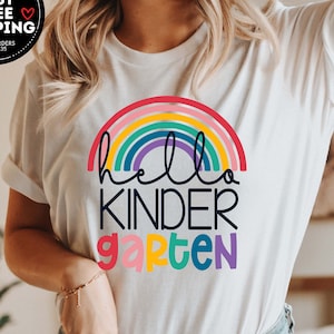 Hello Kindergarten Shirts, Back To School Shirt, Kindergarten Teacher Shirt, First Day of School Shirt, First Grade Teacher Tee, Teacher Tee