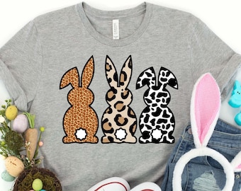 Leopard Bunny Shirt,  Kids Easter Shirt, Woman Easter Shirt, Easter Day Shirt, Easter Toddler Boy Shirt, Funny Easter Gift, Easter Girl Tee