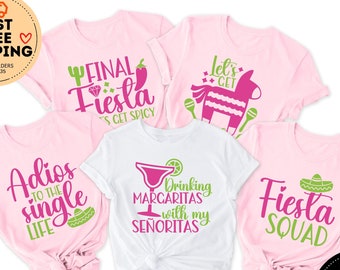 Camisetas para despedida de soltera, camiseta My Final Fiesta, Nacho Average Bride, camisetas Margarita, despedida de soltera en México, fiesta nupcial personalizada