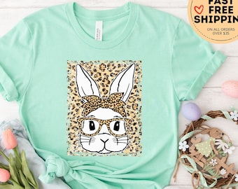 Leopard Easter Bunny Shirt, Easter Bunny Tshirt, Easter Matching Tee, Kids Easter Shirt, Cute Easter Shirt, Easter Gift, Toddler Shirt
