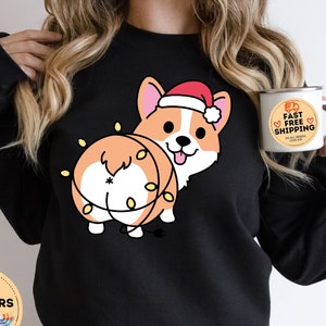 Christmas Corgi Sweatshirt, Cute Christmas sweater, Corgi Mom Shirt, Dog Lover Gift, Womens Christmas Pajamas, Corgi Shirt, Christmas Tshirt