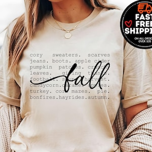 Fall Words Shirt, Fall Definition shirt, Thanksgiving Gift Idea, Fall Graphic Tees, Hello Fall T-Shirt,  Women Halloween Shirt, Autumn Shirt