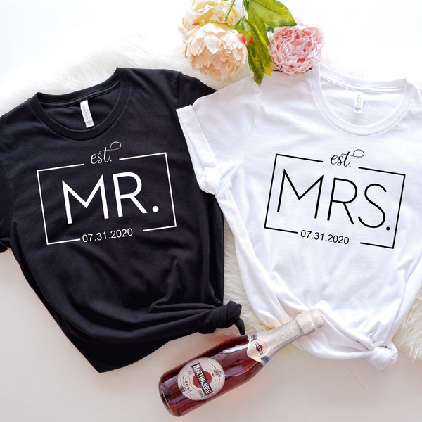 Mr. And Mrs. Shirt, Couples Shirt, Matching Shirt, Husband Shirt, Best Selling Shirt, Married Shirt, Wifey Hubby Shirt, Shirt With Date