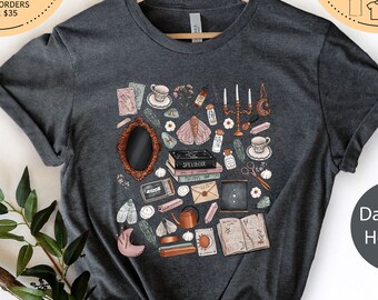 Halloween Doodles Shirts, Witchy Clothing, Gothic Shirt, Halloween Vintage Spooky, Vintage Halloween Shirt, Spooky Tshirt, Halloween Tshirt
