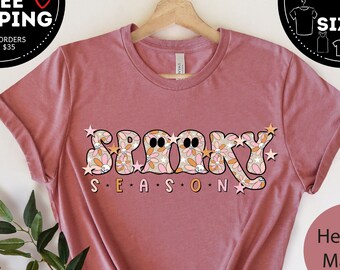 Spooky Season Shirt, Floral Halloween Shirt, Cute halloween Shirt Woman, Halloween Costume, Halloween Toddler Tee, Gift For Her Halloween