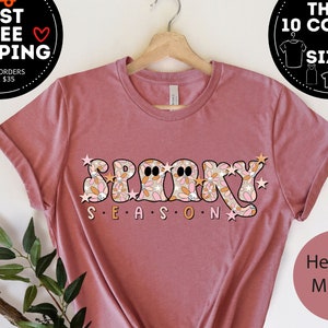Spooky Season Shirt, Floral Halloween Shirt, Cute halloween Shirt Woman, Halloween Costume, Halloween Toddler Tee, Gift For Her Halloween