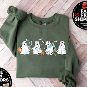 Halloween Nurse Sweatshirt, Nurse Shirt, Halloween Nursing Sweatshirt, Cute Nurse Sweatshirt, Nursing Student Hoodie, Er Nurse T-Shirt