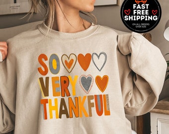 So Very Thankful Sweatshirt, Thanksgiving Crewneck, Thanksgiving Sweatshirt, Fall Sweatshirt, Cute Thanksgiving Shirt, Autumn Shirt, Fall