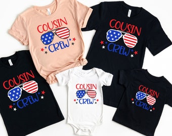 Cousin Crew Shirt, 4th of July Family, Patriotic Family, 4th of July Crew, Merica, Merica Shirt, 1950s 4th of July, 4th of July Woman