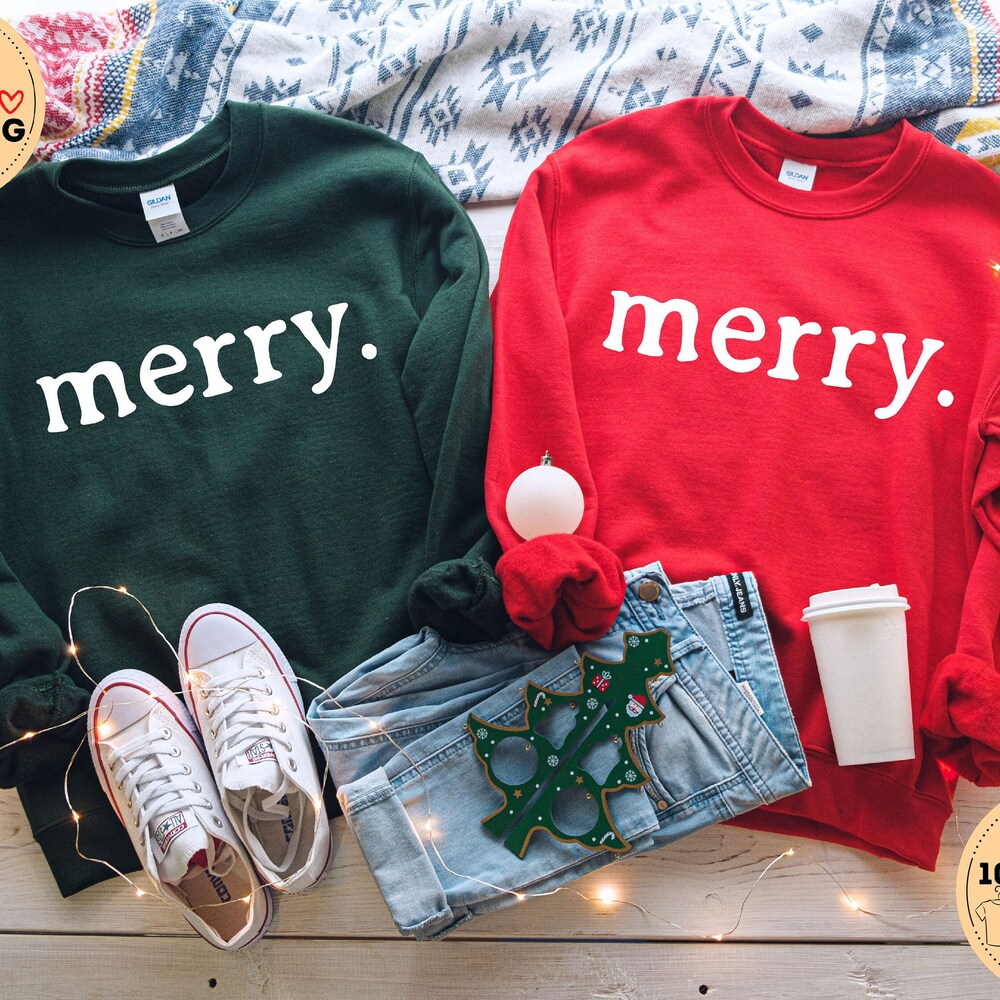 Family Christmas Merry Sweatshirt, Merry Christmas Sweatshirt, Christmas Matching Pajamas, Christmas Shirt For Women, Christmas Crewneck, Christmas Gift Christmas Crewneck