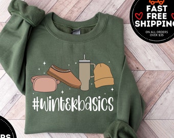 Winter Basics BooJee Sweatshirt, Womens Christmas Sweatshirt, Holiday Xmas Tee, Christmas Shirt, Holiday Shirt, Winter Lover, Christmas Gift