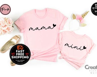 Mama and Mini Shirts, Mama and Mini Set, Mommy and Daughter Matching Tees, Mommy and Me Outfit, Mothers Day Gift, Pregnancy Announcement