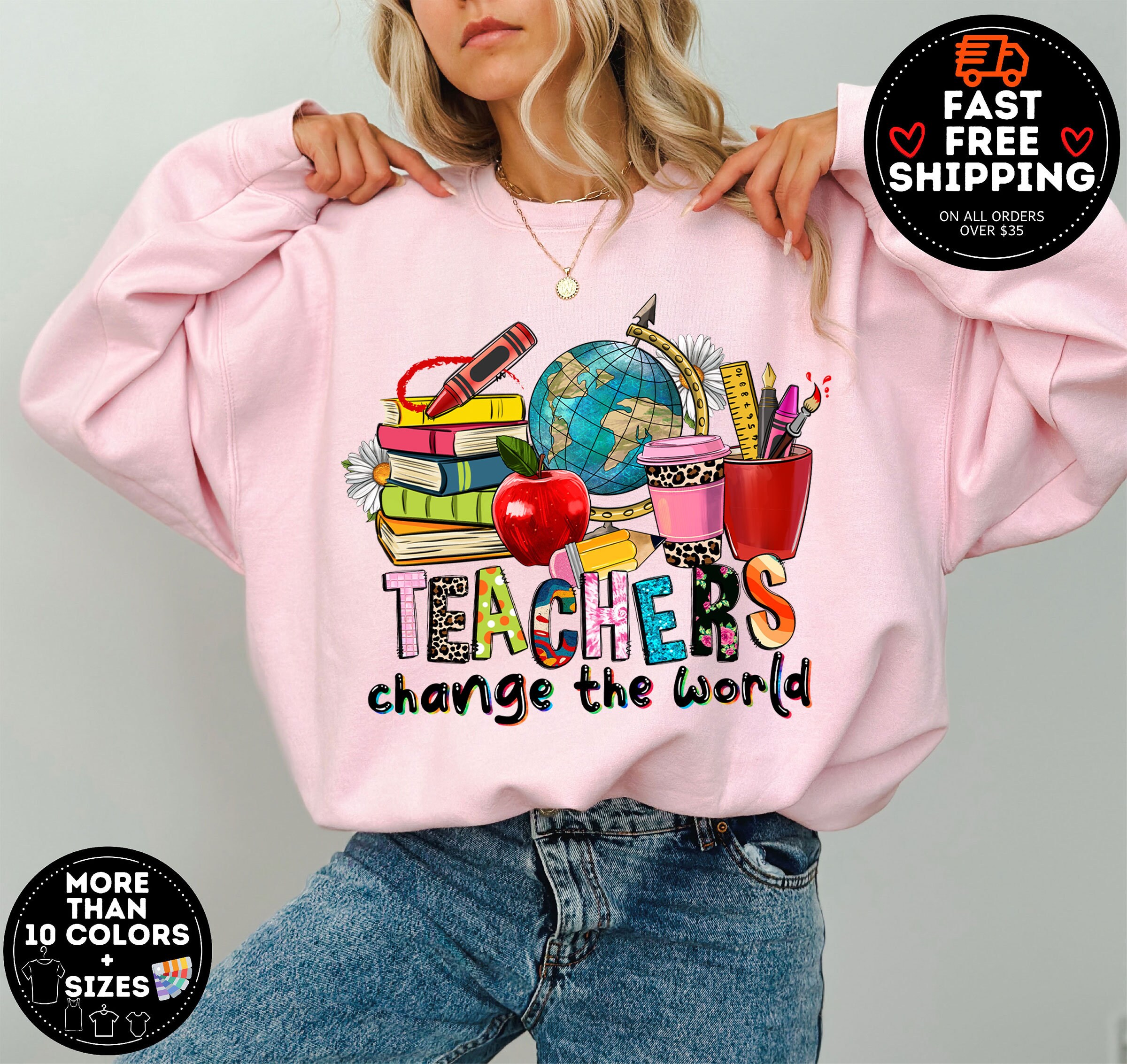 ナーナ Teachers Change the World Sweater, Teacher Sweatshirt