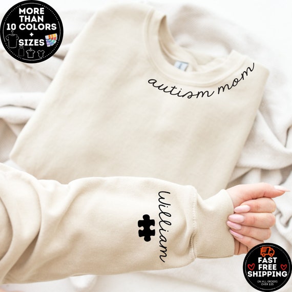 Custom Autism Shirt, Personalized Autism Sweatshirt, Autism Mom Shirt, Autism Awareness Shirt, Puzzle sweatshirt, Gift For Autism Mom