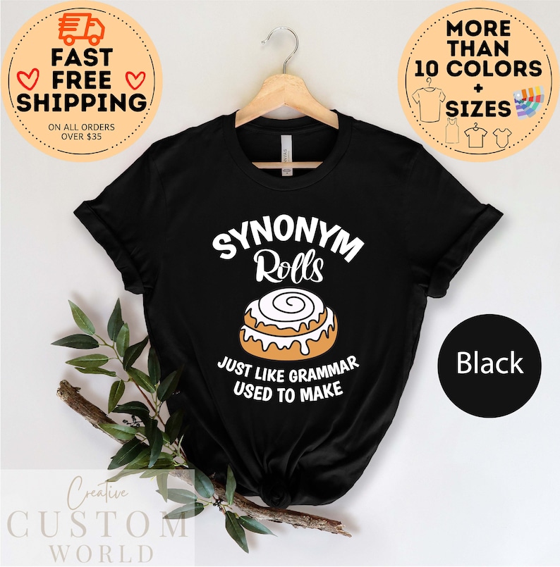 Synonym Rolls Shirt, Grammar Shirt, Teacher Life Tee, Vocabulary Shirt, Literature Shirt, Funny Teacher Shirt, Book lover Tshirt, Teacher Bild 4