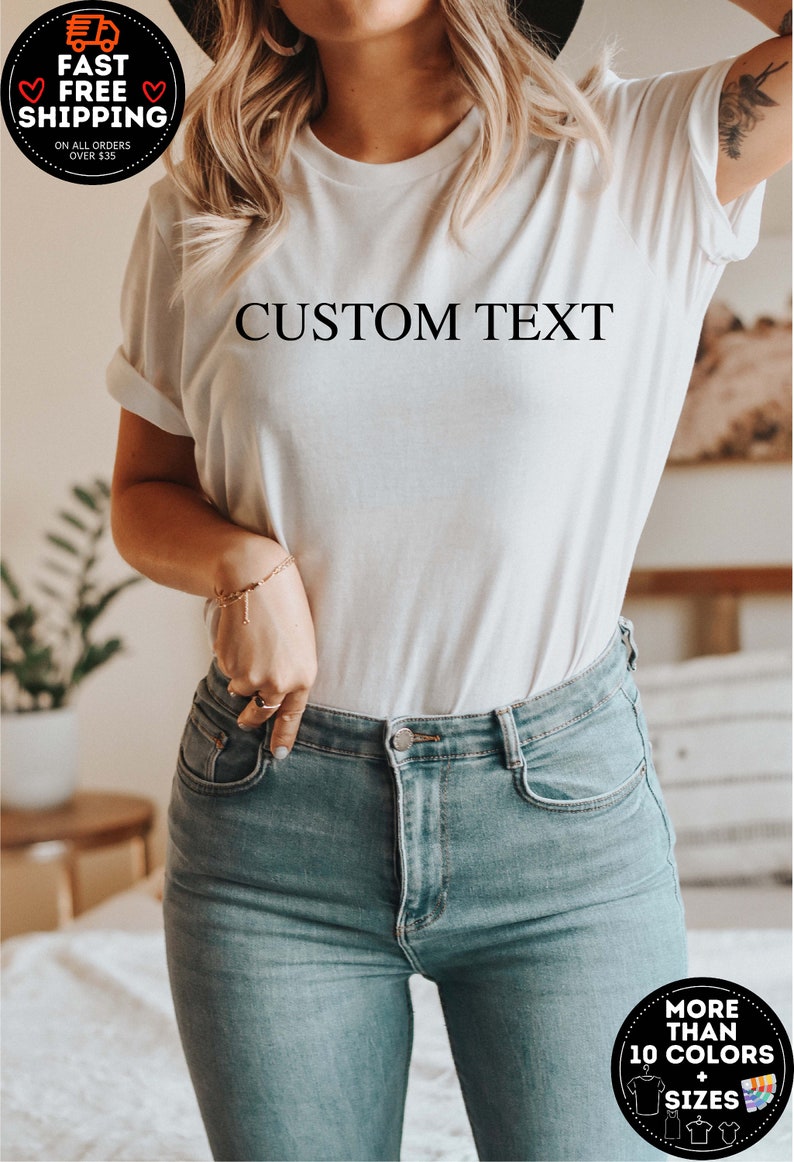 Custom Text Shirt Your Text Here Tshirt Custom Printed - Etsy