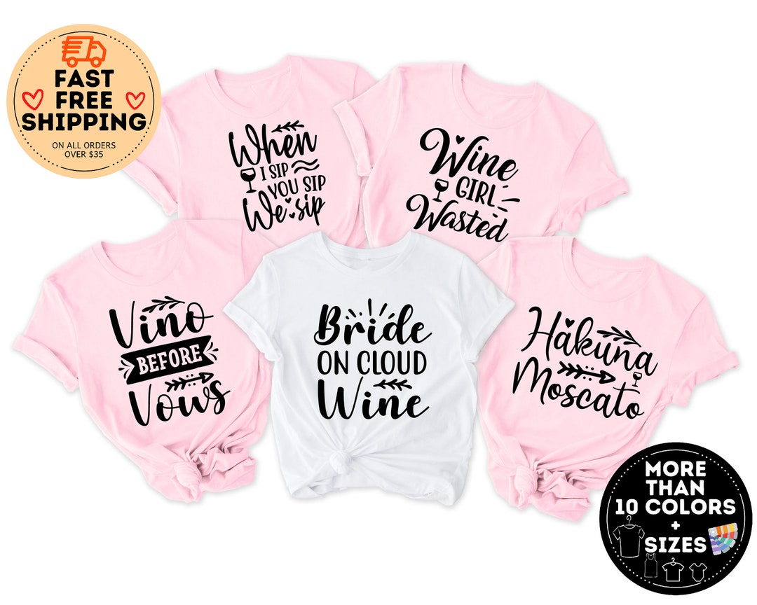 Wine Bachelorette Party Shirts, Bride on Cloud Wine, Team Bride Shirt ...