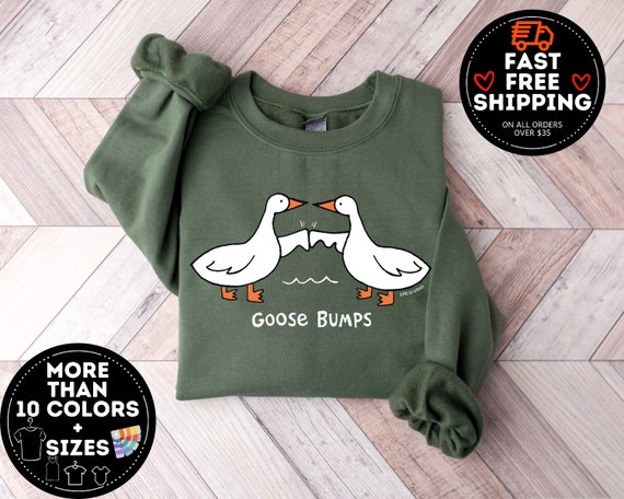 Goose Bump Sweatshirt, Silly Goose Sweatshirt, Greetings Sweater, Christmas Couple Tee, Gift for Goose Lover, Cute Goose Shirt, Xmas Sweater