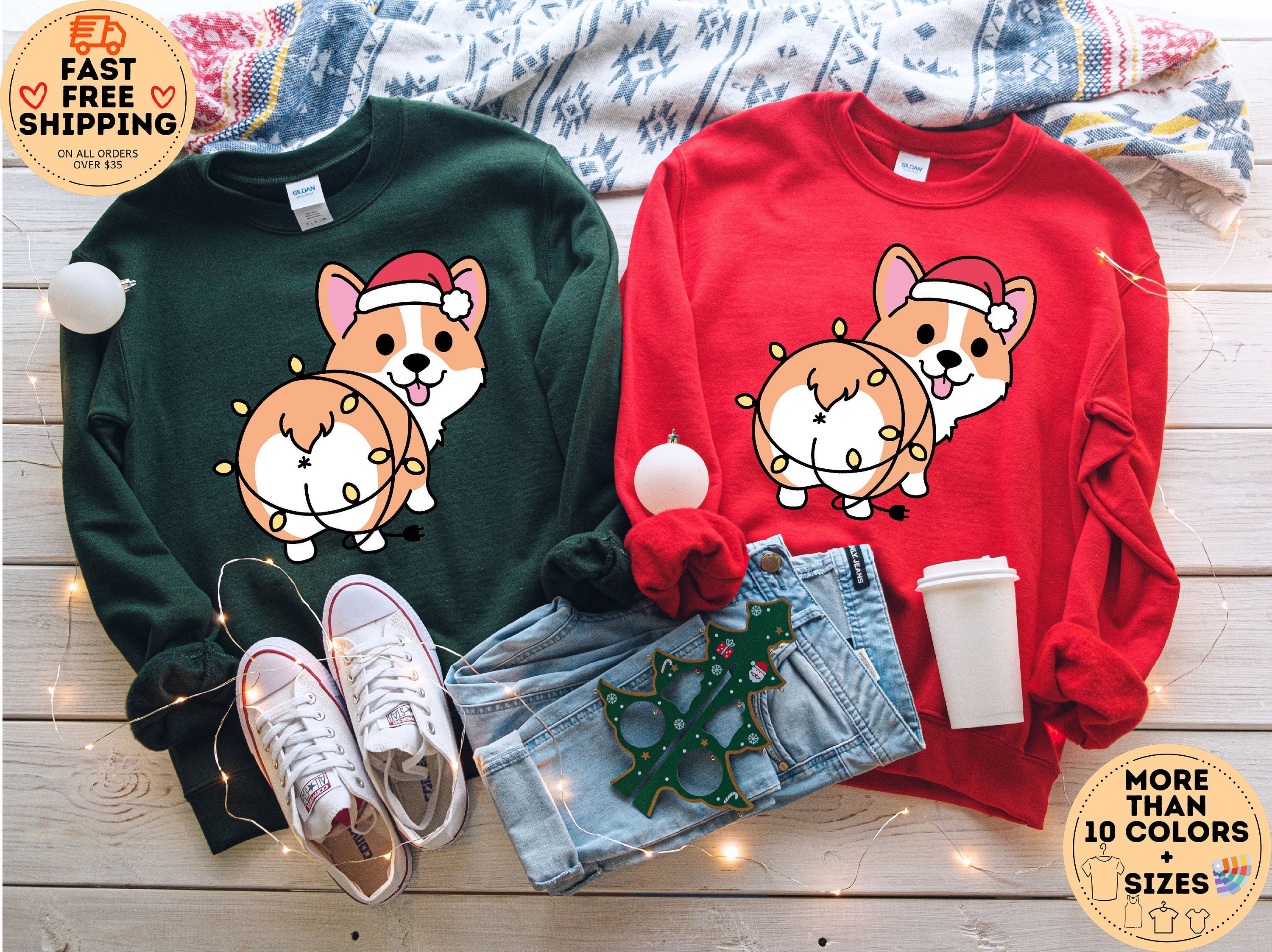Corgi Christmas Sweater Etsy Canada