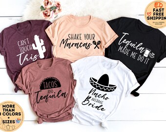 Fiesta Bachelorette Party Shirts, Mexico Bachelorette Shirts, Nacho Average Bride, Funny Bachelorette Theme, Cinco De Mayo, Bridal Shower