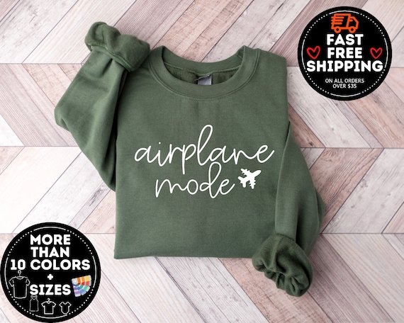 Airplane Mode Sweatshirt, Airplane Shirt, Travel Sweater, Gift for Traveler, Airplane Mode, Vacation Shirt, Vacay Mode Crewneck, Pilot Shirt