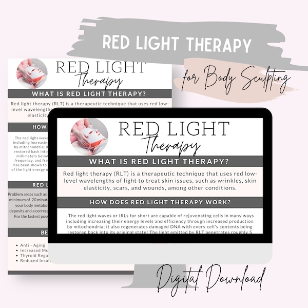 Red Light Therapy, Non Invasive, Body Sculpting Printable, Body Contouring, Body Shaping, Body Sculpting Informational, Body Contour