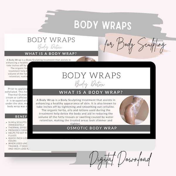 Body Wraps, Body Sculpting Printable, Body Contouring, Body Shaping,  body detox, Body Sculpting, osmotic wrap, body wrap, skin tight