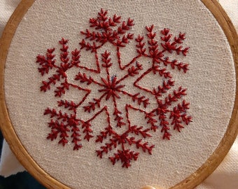 Snowflake Embroidery Pattern, Set of 10, DIY Ornaments (PDF Pattern)