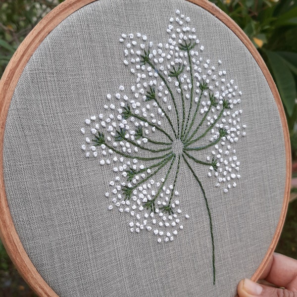 Kit PDF Kit Dandelion Embroidery Pattern, Digital Download Stitch Guide, DIY craft Kit for beginner or adults, wildflower embroidery pattern