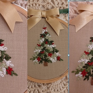 Christmas Embroidery Kit Embroidery PDF and Video Tutorial Tree Embroidery, Christmas Ornament, PDF Gift for her, Embroidery Kit Gift Idea