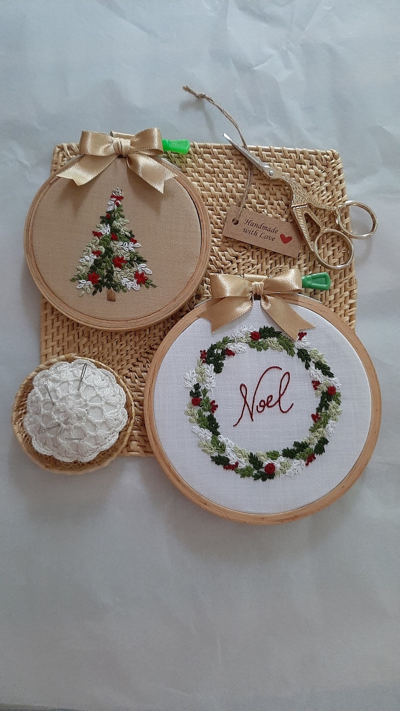 Christmas Embroidery Kit Embroidery PDF and Video Tutorial Etsy