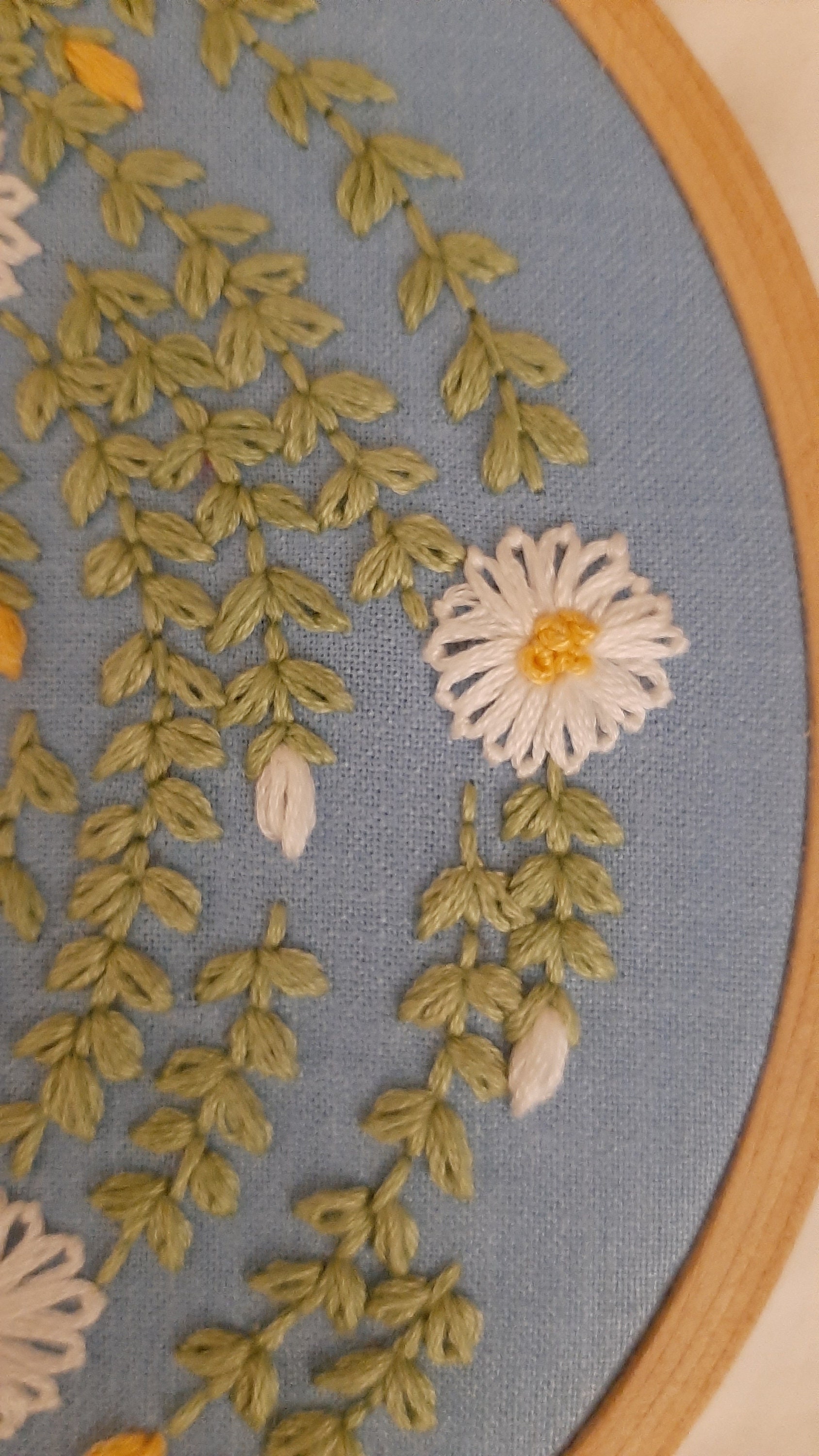 Daisy Embroidery Kit Floral Lazy Daisy Embroidery Pattern Etsy