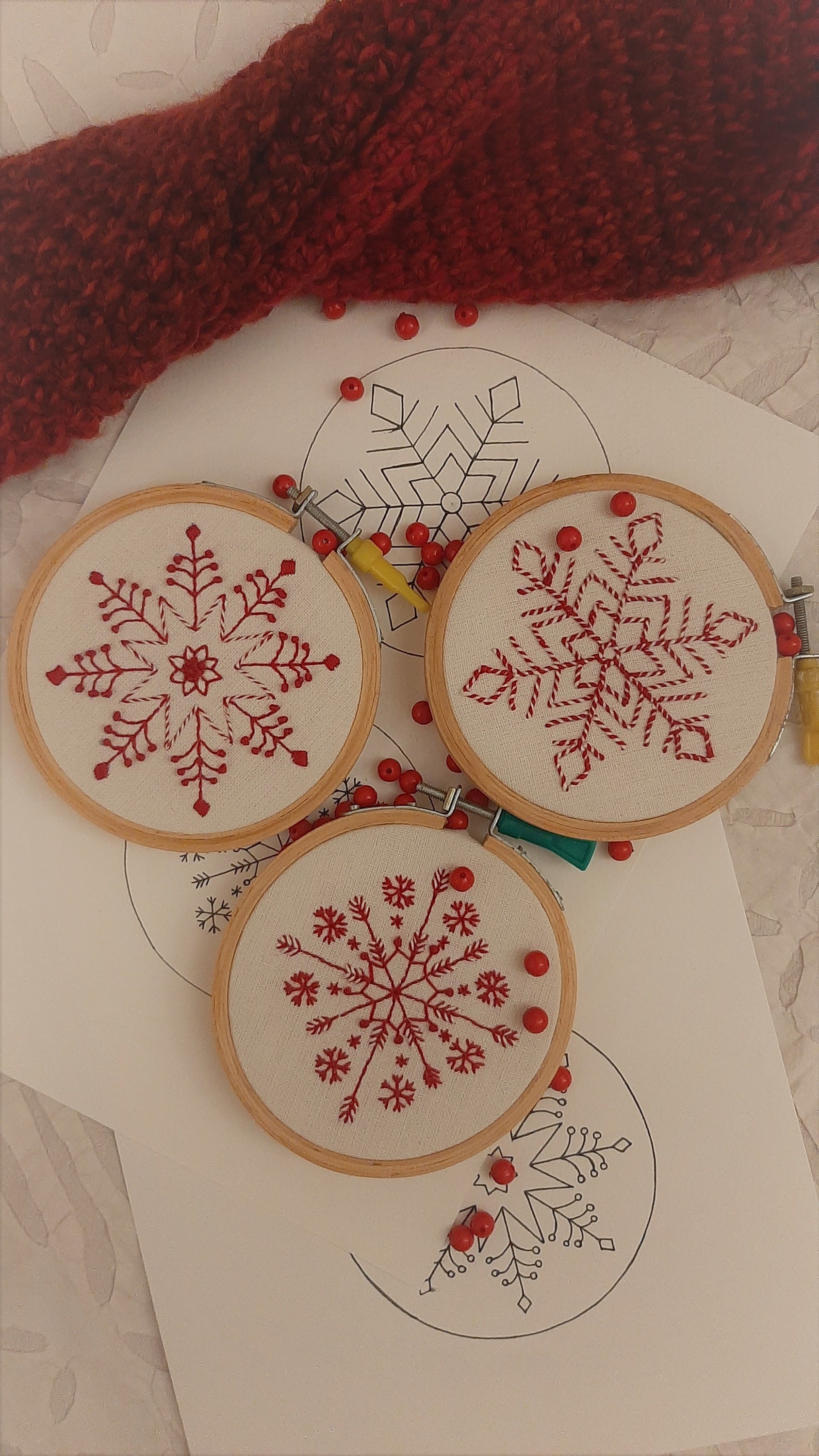 Snowflake Embroidery Pattern, Set of 10, DIY Ornaments (PDF Pattern) - Etsy