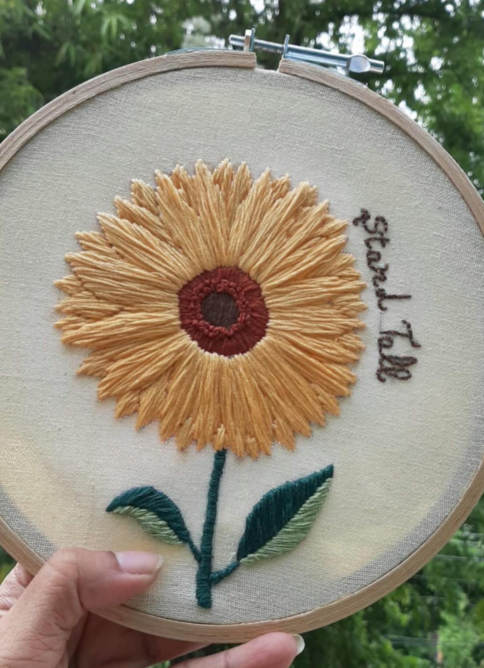 Sunflower Embroidery Kit with Pattern Fabric Floss Stitch Etsy