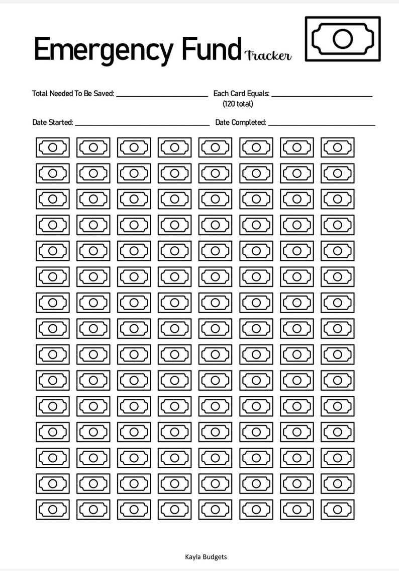 A4 PDF Printable Emergency Fund Tracker - Etsy