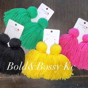 Yarn Tassel Earrings