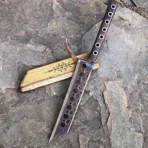 Hollow seax |hand forged custom seax blade |fixed blade knife gift for men| bushcraft blade
