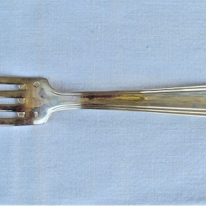 Art Deco silver plated white metal 84 g fork, made in France