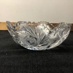 Vintage Crystal Fruit or Candy Bowl, Table Centerpiece, sourced France, 1970-80s