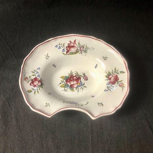 Vintage rakskål i lergods: Emile Tessier, Malicorne Frankrike - Barber Decor