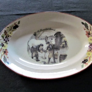 Vintage large oval earthenware plate produced by Ceraform Limoges