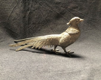 ヴィンテージのキジの置物、金属製の鳥の置物 - Etsy 日本