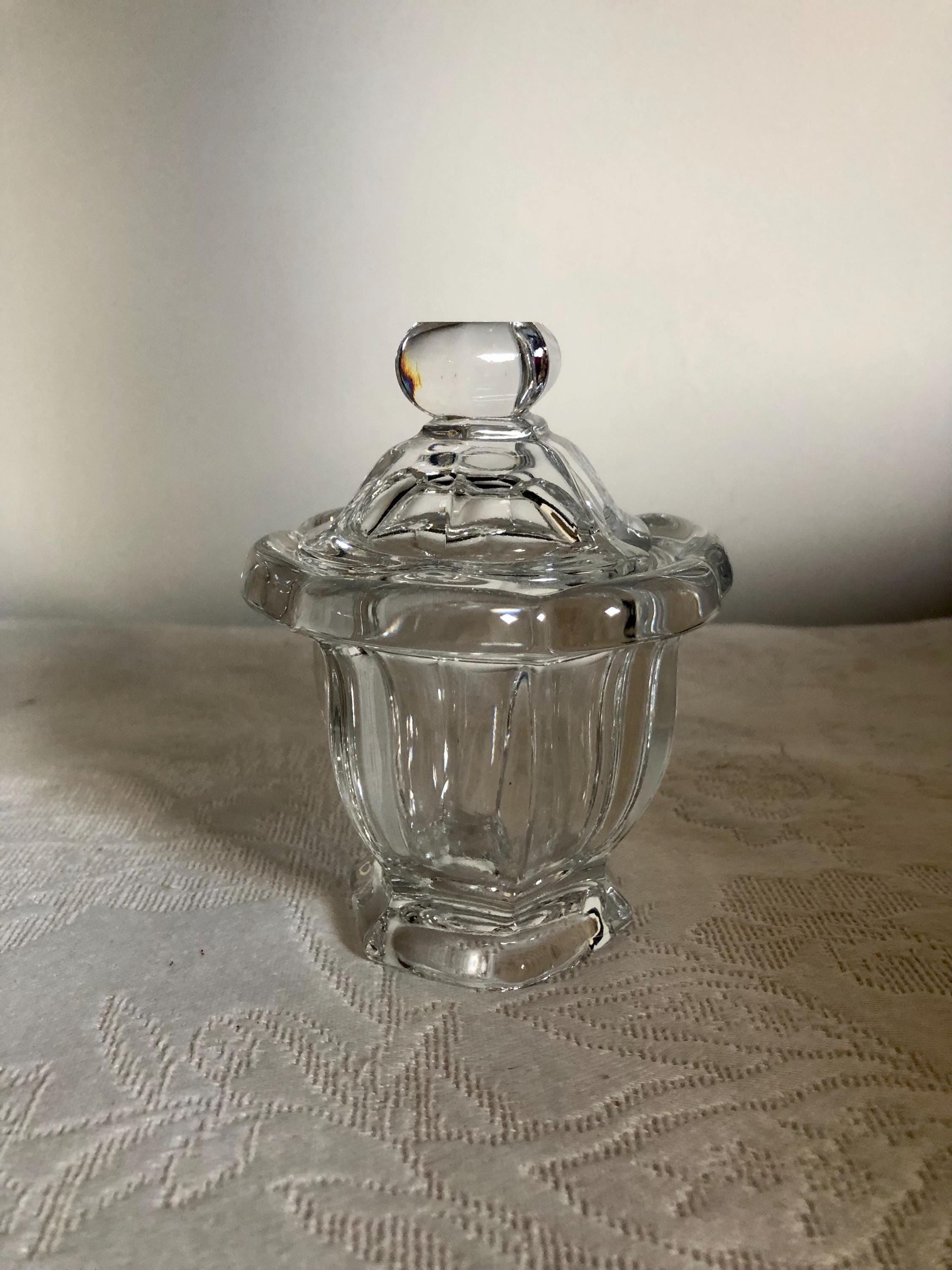 Signed Baccarat Crystal Harcourt Bretagne Cut Mustard Jar w