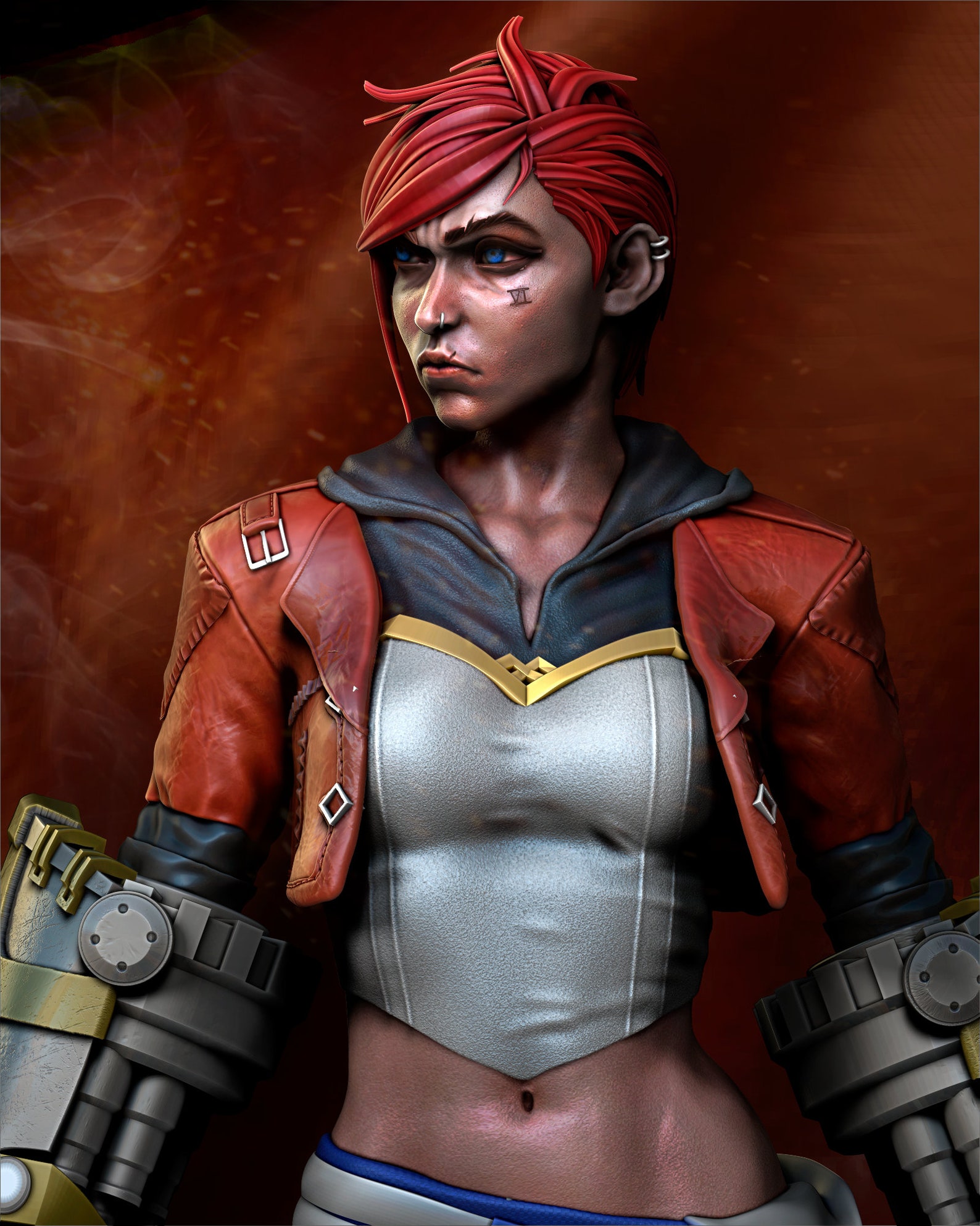 3D Figure Painted Vi Arcane League of Legends NSFW Nude Erotic Etsy