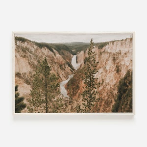 Grand Canyon of the Yellowstone, River Through Mountains, Wyoming Landscape, Western Scenery, Rustic River Printable Yellowstone Photography