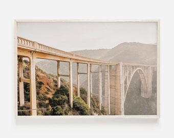 Coastal California Print, Big Sur Wall Art, Bixby Bridge Photo, California Landscape, Coastal Wall Art, Beach Print Download