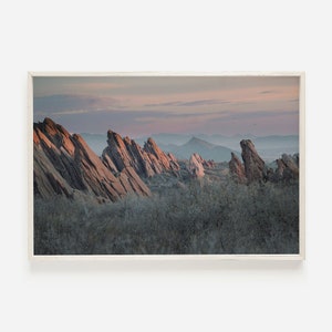 Garden Of Gods Rocks, Colorado Scenery, Sunset Over Rocky Forest, Colorado Home Decor, Western Print, Rock Formations in Forest, High Plains