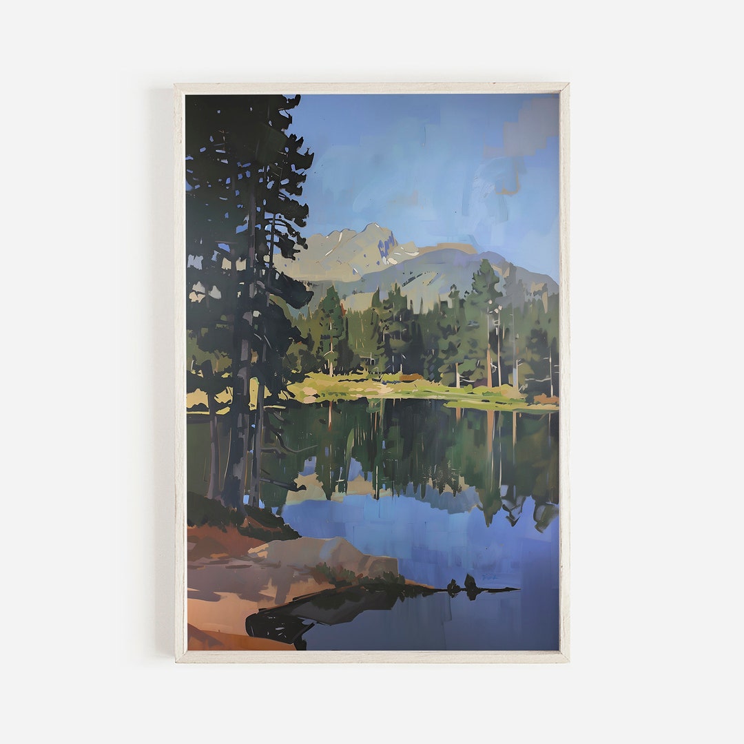 Rocky Mountain National Park Print, Bear Lake Wall Art, Oil Painting ...