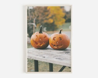 Halloween Jack O Lantern Print, Rustikales Bauernhaus Dekor, Kürbis Wandkunst, Halloween Fotografie, Jack O Lantern Wohnkultur, Bauernhaus Kunst